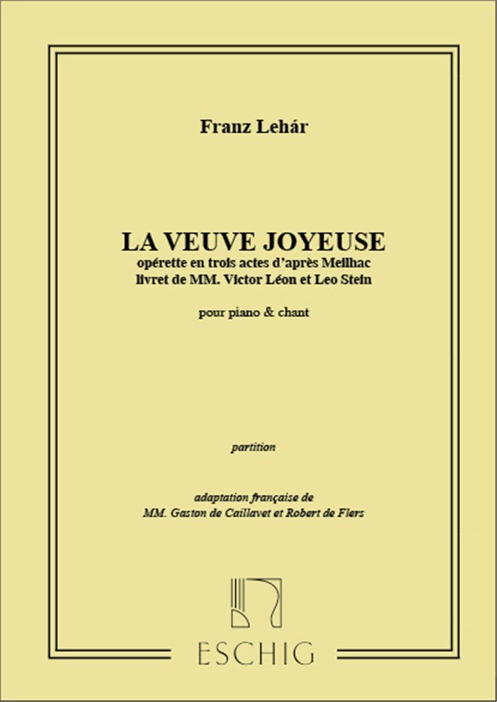 Veuve Joyeuse (Vedova Allegra) Chant-Piano (Fr)
